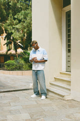 Short Sleeve Boxy Rugy Polo - Blue