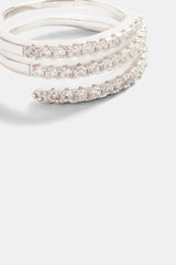 925 10mm Iced CZ Twist Ring