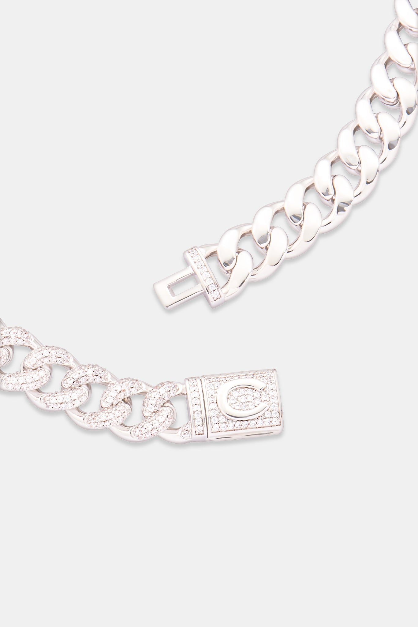 10mm Half Iced & Half Polished Cuban Chain