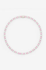 10mm Pink & Clear Iced Bezel Allway Chain