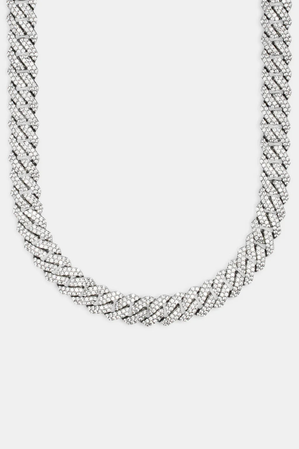 14mm Prong Cuban Chain & Bracelet - White