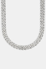 14mm Prong Cuban Chain & Bracelet - White