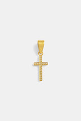 18mm Iced CZ Gold Plated Cross Pendant