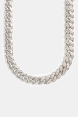 19mm Half Iced CZ Half Polished Cuban Chain