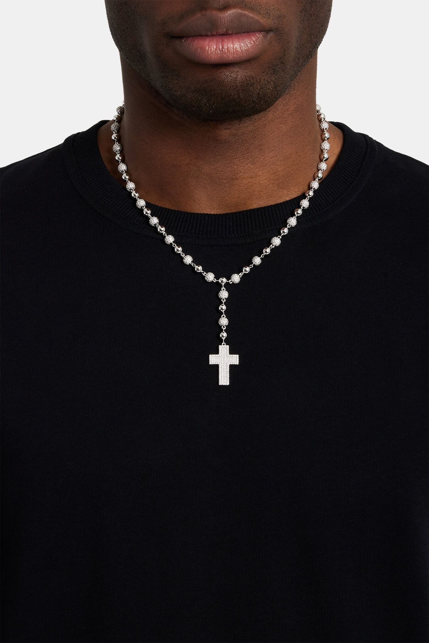 Drop Cross Ice Ball Chain - 6mm