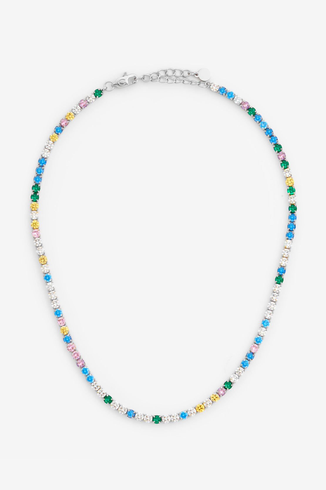 4 mm Iced Multi Colour Tenniskette – Weißgold