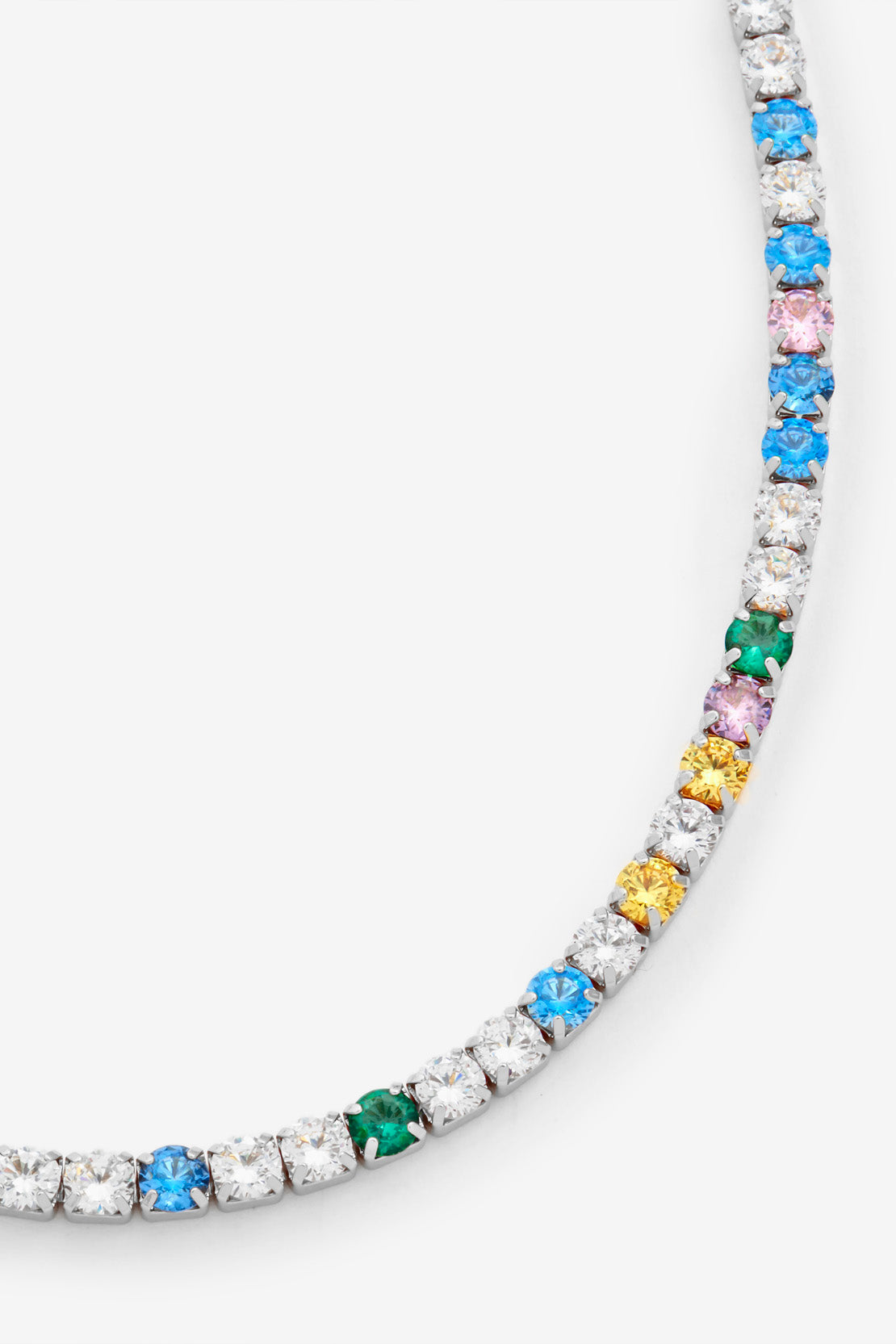 4 mm Iced Multi Colour Tenniskette – Weißgold
