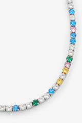 4 mm Iced Multi Colour Tenniskette – Weißgold