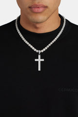 50mm Iced CZ Large Cross Pendant