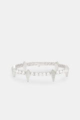 5 mm Iced Pave Spike Tennisarmband – Weißgold