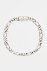 6mm Iced CZ Figaro Bracelet