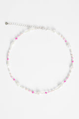 7mm Freshwater Pearl & Pink Bead Necklace
