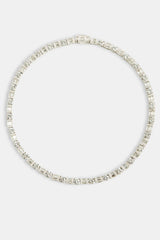 7mm Iced CZ Round & Rectangle Mix Tennis Chain