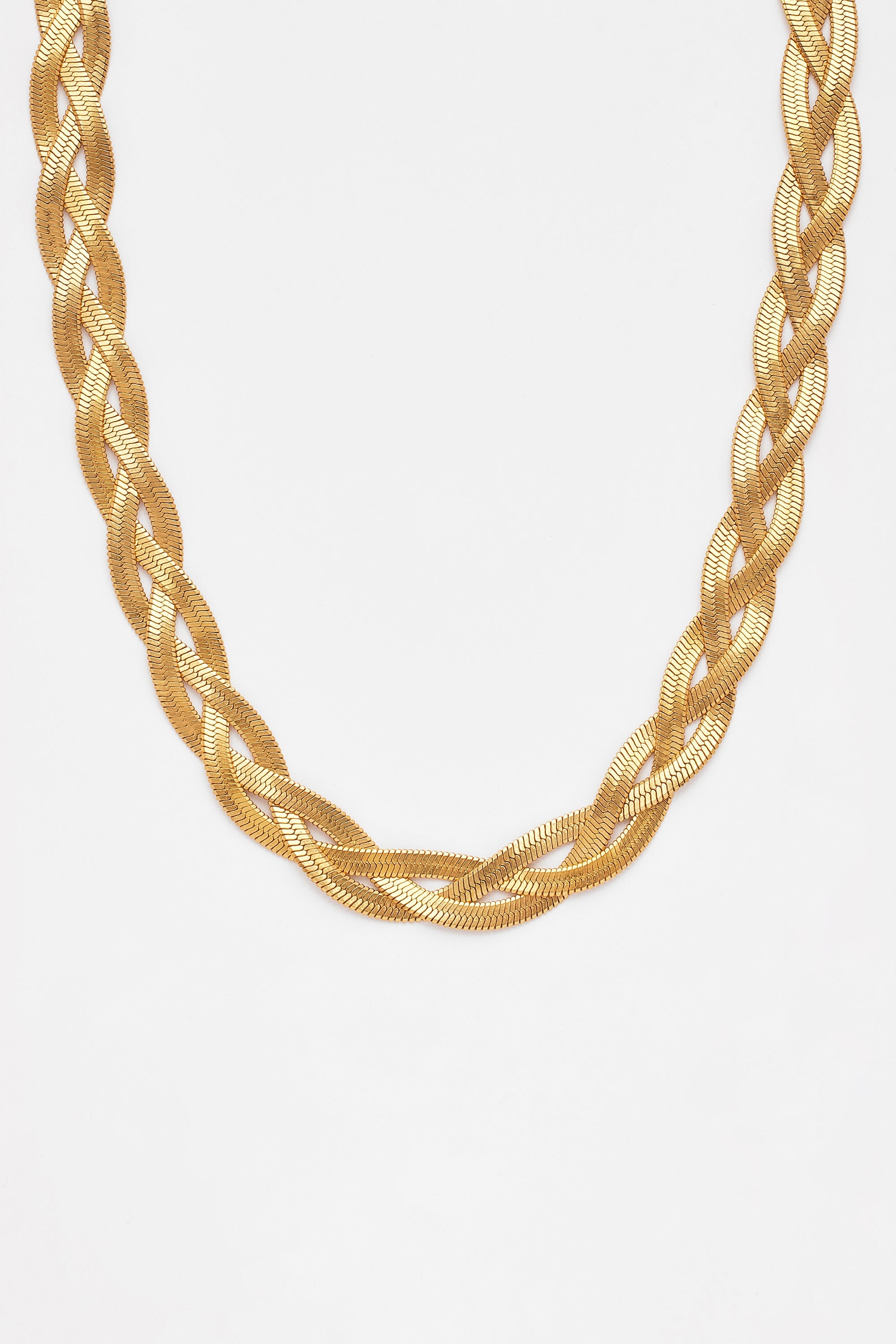 8 mm flache geflochtene Schlangenkette, Gold
