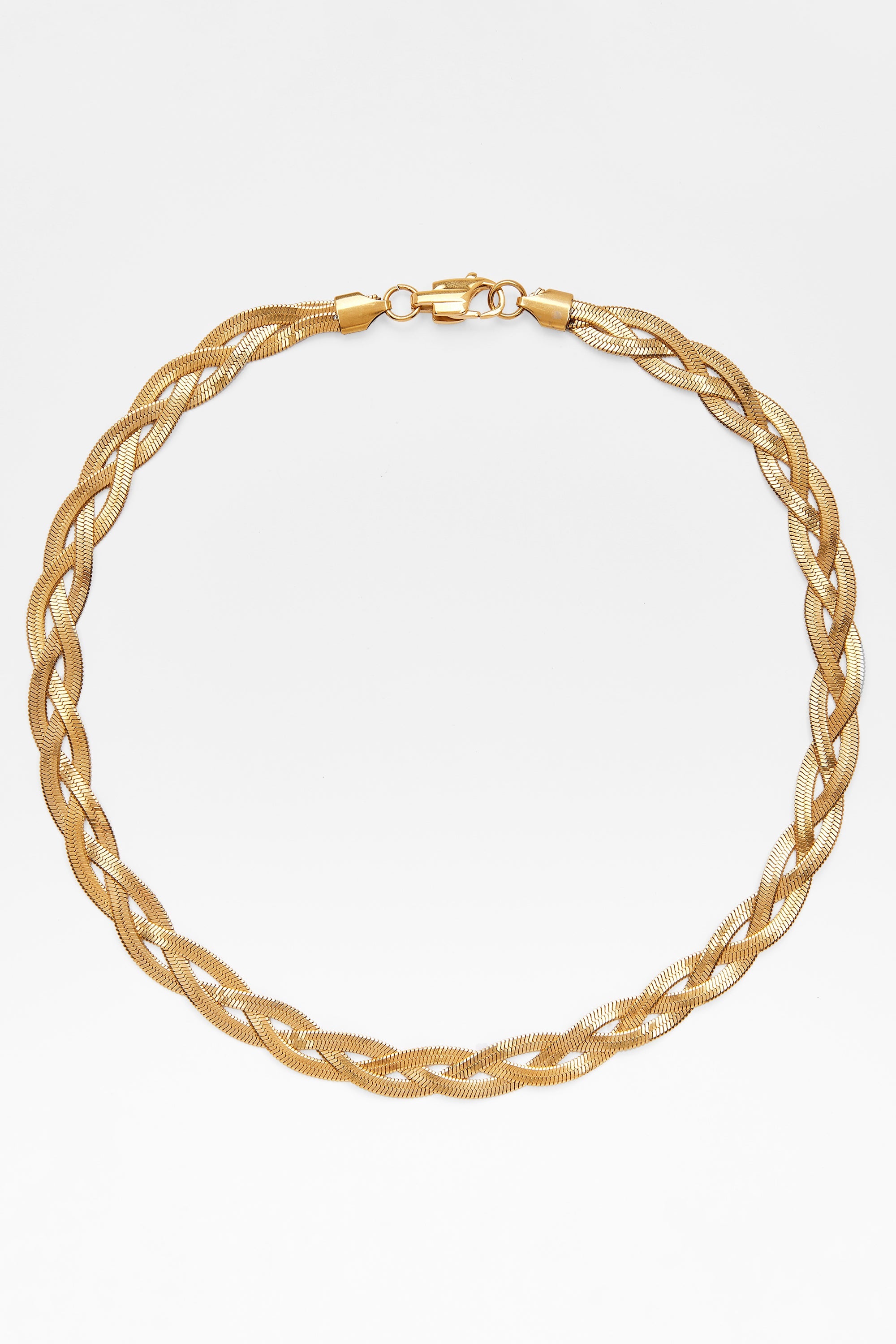 8 mm flache geflochtene Schlangenkette, Gold