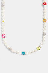 8mm Freshwater Pearl Mixed Motif Bead Necklace