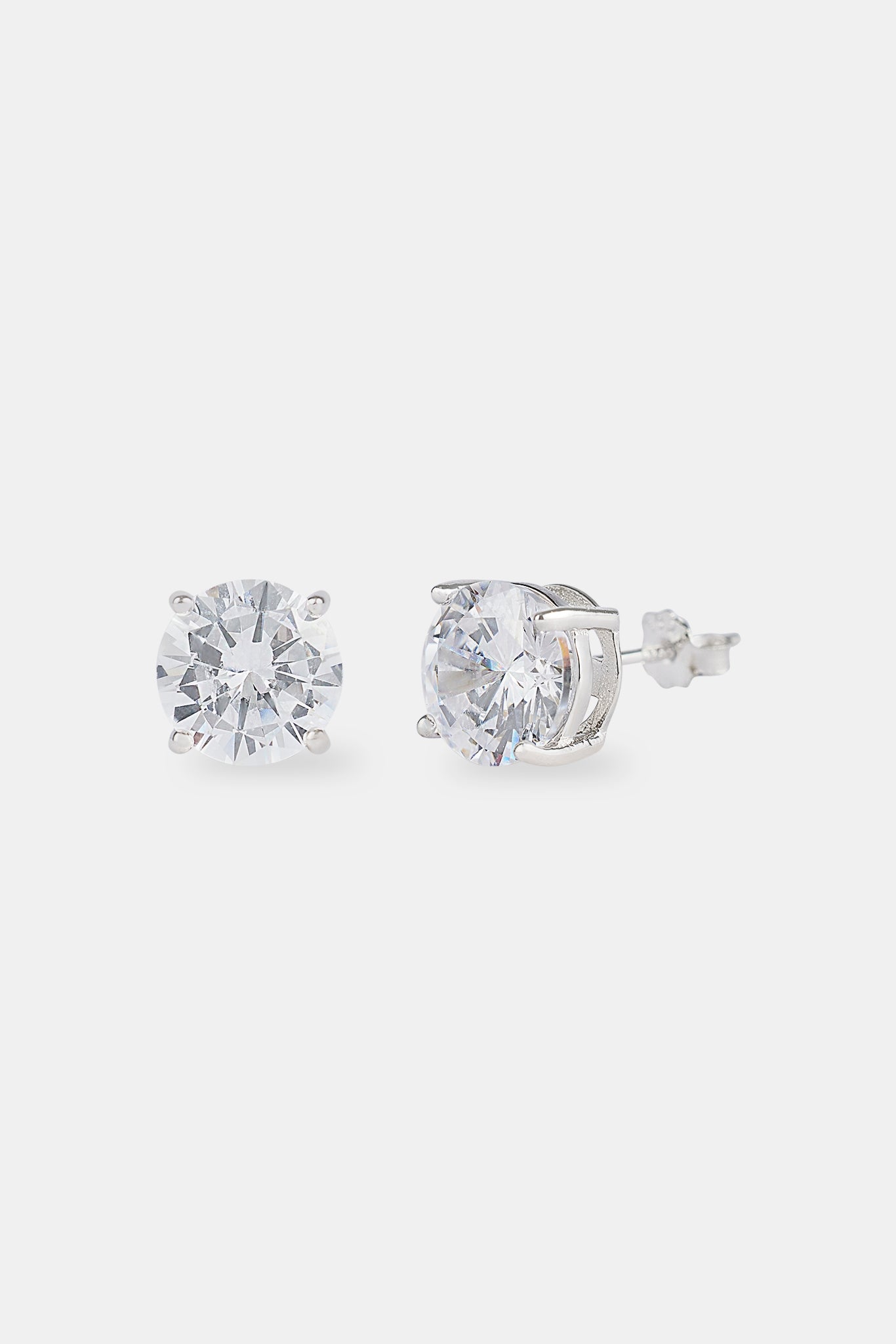 8mm Round Cut Stud Earrings