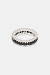 925 Black CZ Baguette Band Ring