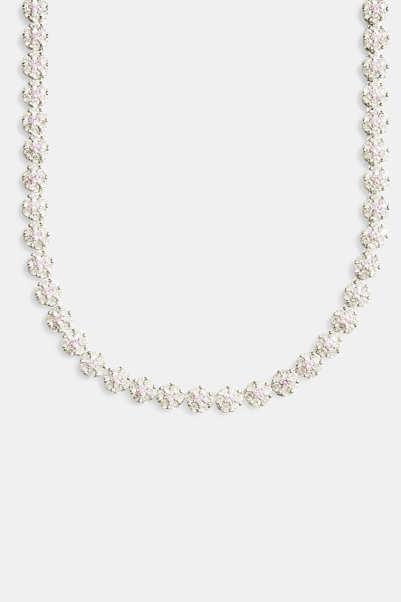 9mm Iced CZ Clear Flower Tennis Choker