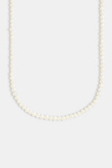 Womens 4mm Pearl Necklace