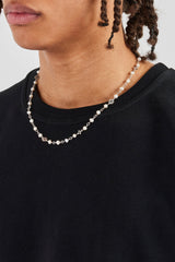 Freshwater Pearl Motif Outline Necklace - 4mm