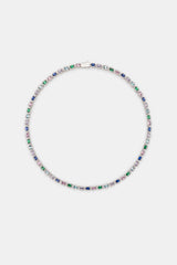 Multi Colour Iced Bezel Chain - 6mm