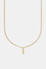 15mm Micro Angel Wing Necklace - Gold