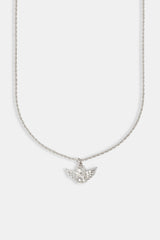 15mm Micro Cherub Necklace - White