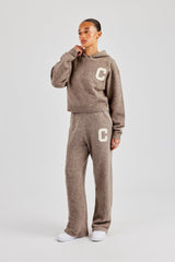 Knitted C Hoodie - Taupe