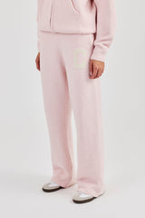 Knitted Wide Leg Jogger - Baby Pink