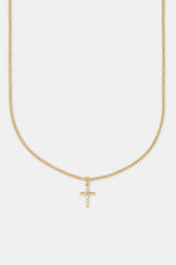 Twisted Micro Cross Necklace - 15mm - Gold