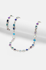 Multi Gemstone Motif Necklace & Bracelet Bundle - 10mm
