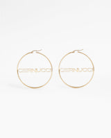 Cernucci Branded Small Hoop Earrings - Gold