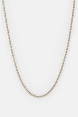 Womens 2.5mm Micro Tennis Chain - Gold