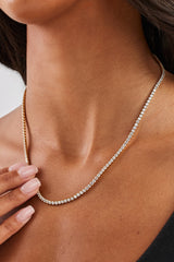 Womens 2.5mm Micro Tennis Chain - Gold