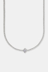 3mm Motif Purple Agate Tennis Chain - White