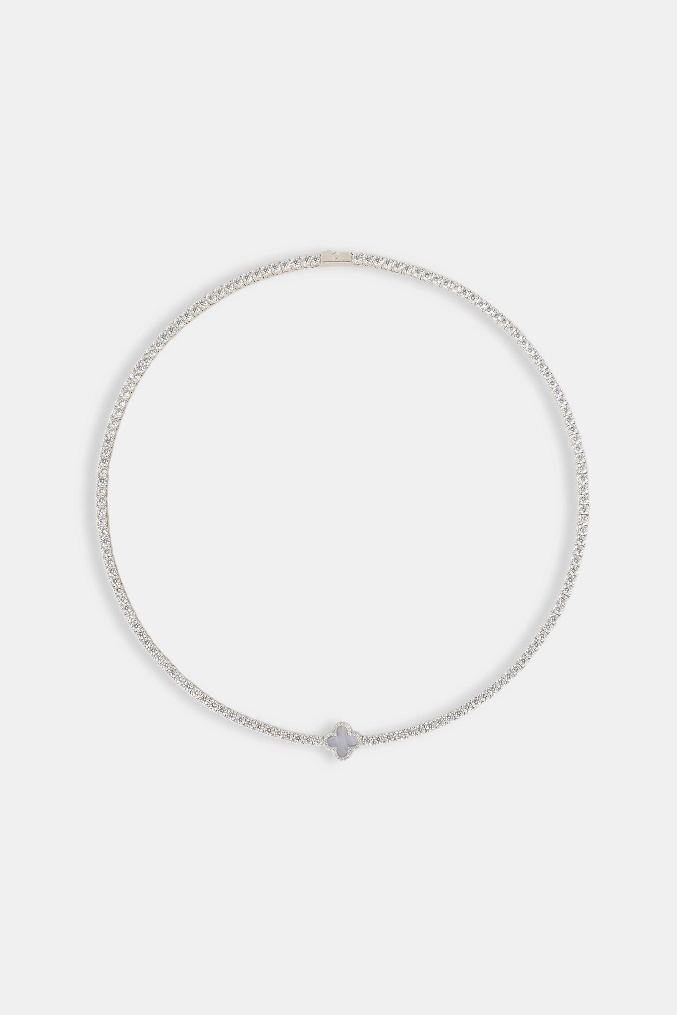 3mm Motif Purple Agate Tennis Chain - White