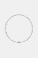 3mm Motif Purple Agate Tennis Chain - White