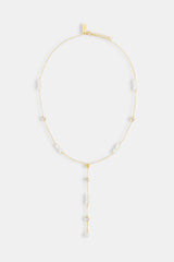 Drop Freshwater Pearl Flower Necklace - 5mm