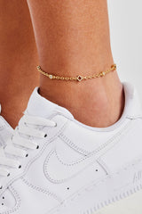 Cut Out Motif Anklet - 6mm - Gold