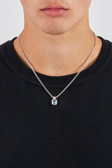 Iced Blue Double Gemstone Necklace - 15mm