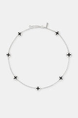 Black Enamel Cross Motif Chain - 12mm