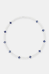 Blue Motif Tennis Chain - 5mm