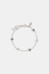 Blue Enamel Micro Motif Rolo Bracelet - 8mm