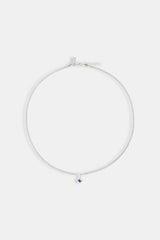 Blue Enamel Star Motif Cuban Necklace - 10mm