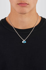 Blue Mixed Shape Gemstone Necklace - 10mm