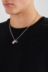 Blue Motif & Gemstone Layered Necklace - 12mm