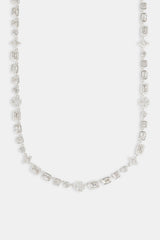 Clear Multi Gemstone & Iced Motif Chain - 6mm