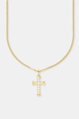 30 mm weiße Kreuzkette – Gold