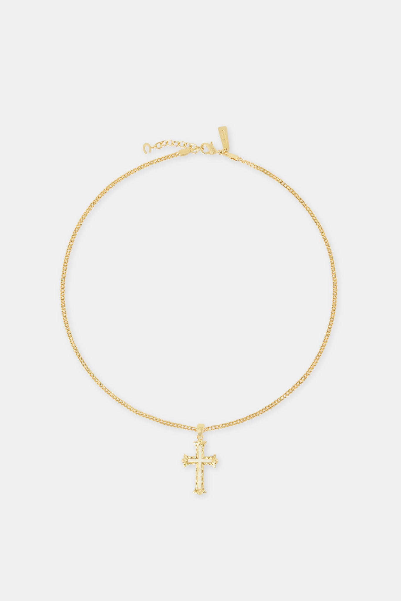 30 mm weiße Kreuzkette – Gold